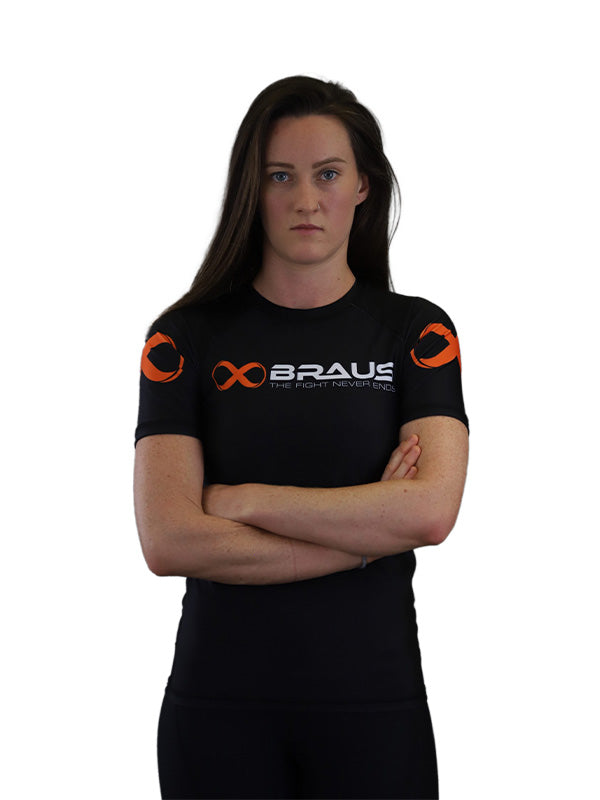 Rangiertes No-Gi-Rashguard für Damen, kurzärmlig