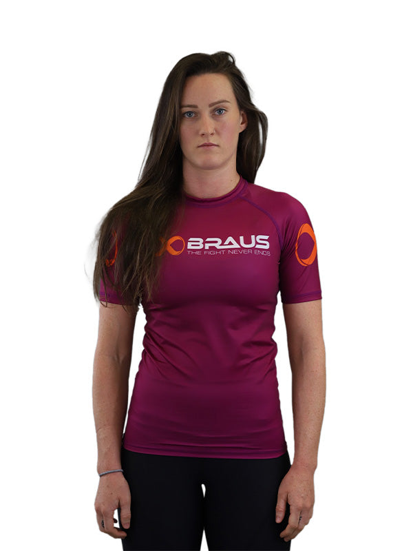 Rangiertes No-Gi-Rashguard für Damen, kurzärmlig