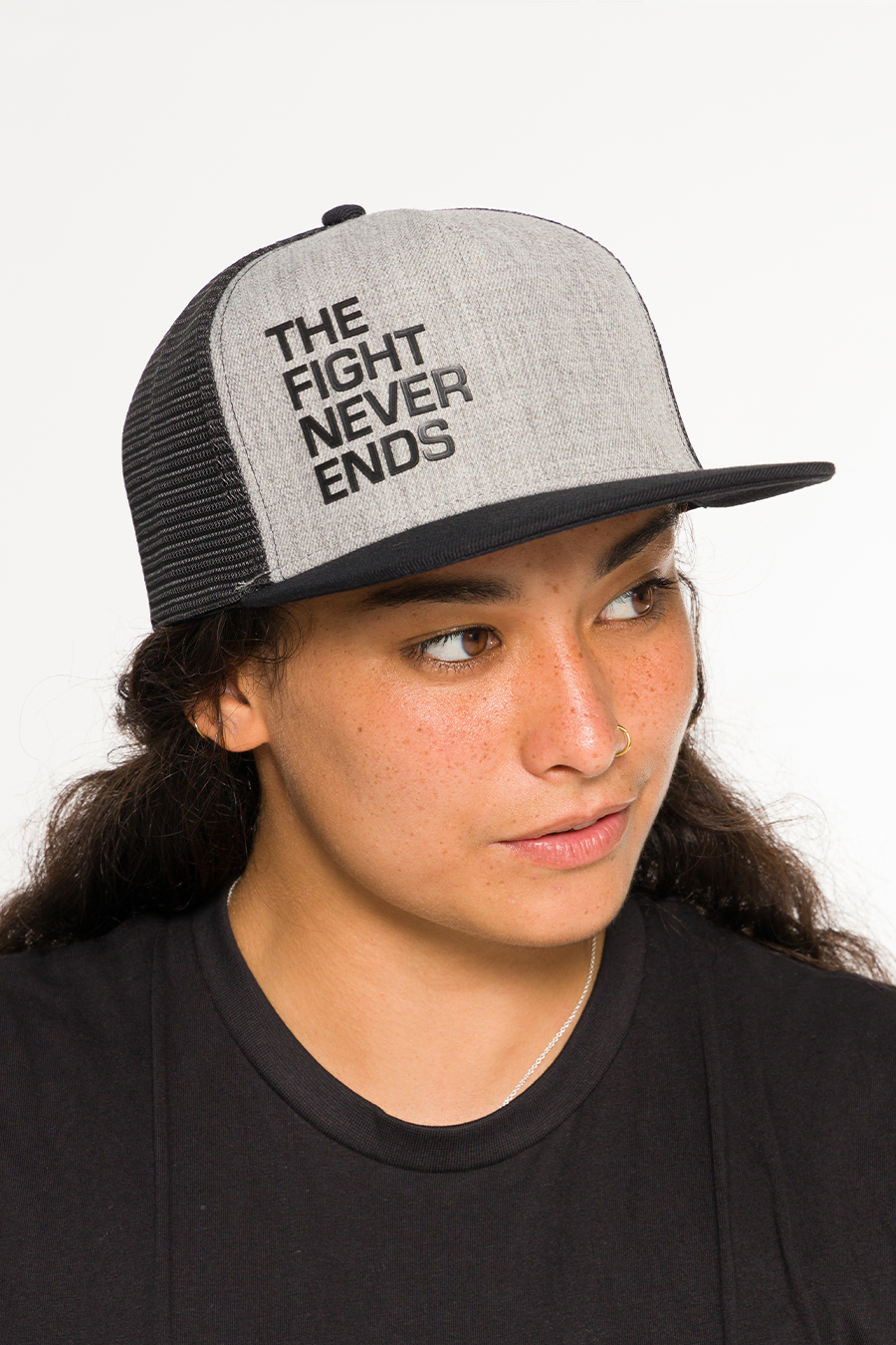 The Fight Never Ends Snapback Trucker Hat