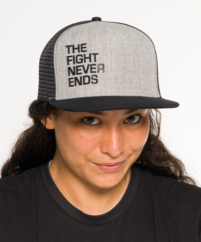 The Fight Never Ends Snapback Trucker Hat