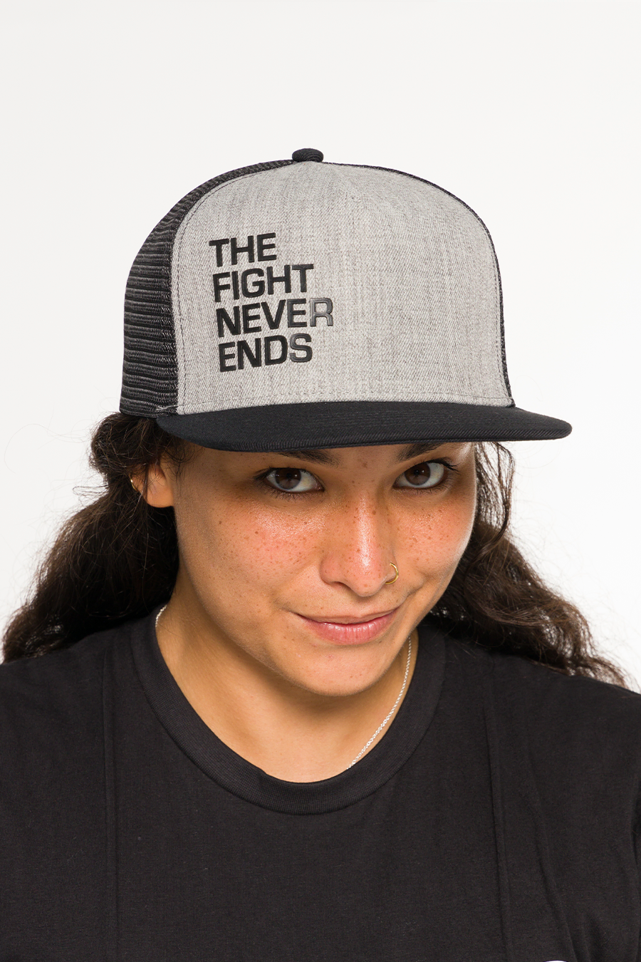 The Fight Never Ends Snapback Trucker Hat